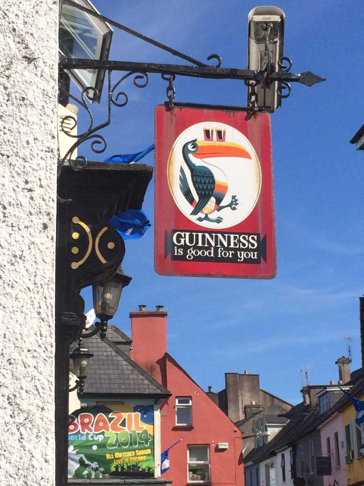 Sign outside Irish pub - Guinness