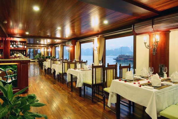 Indochina Sails Dining Room, Halong Bay, Vietnam