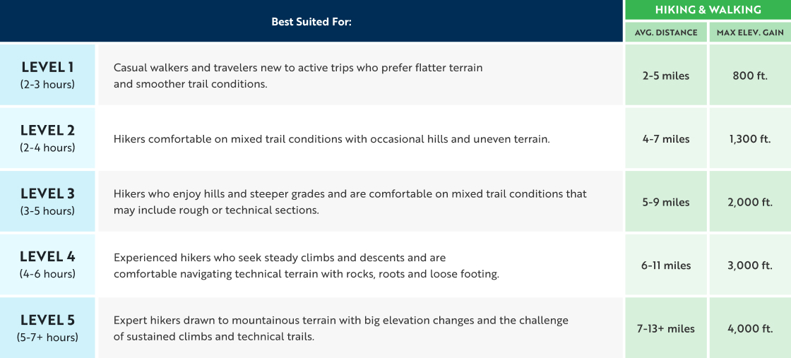 Activity Level Chart