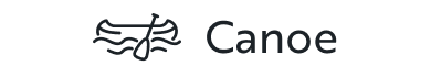 Canoe icon with text canoe