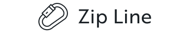 Carabineer icon with text Ziplining