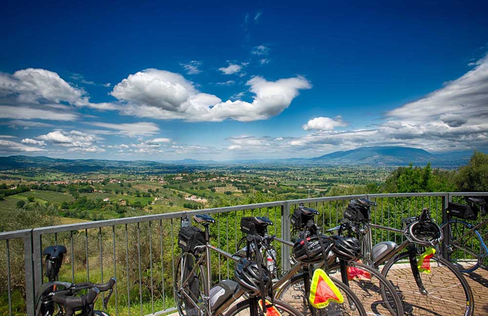 Backroads bikes staged and ready in Umbria, Italy
