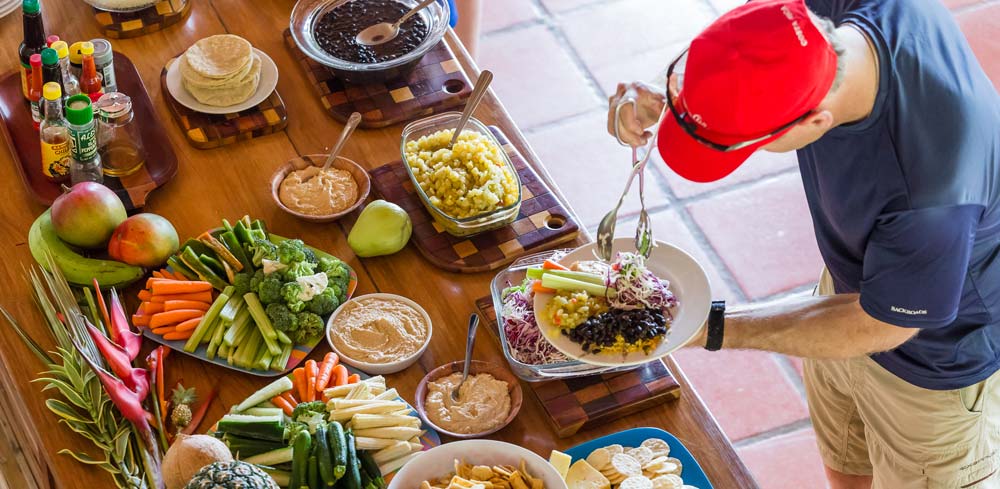Picnic Spread with beans and rice