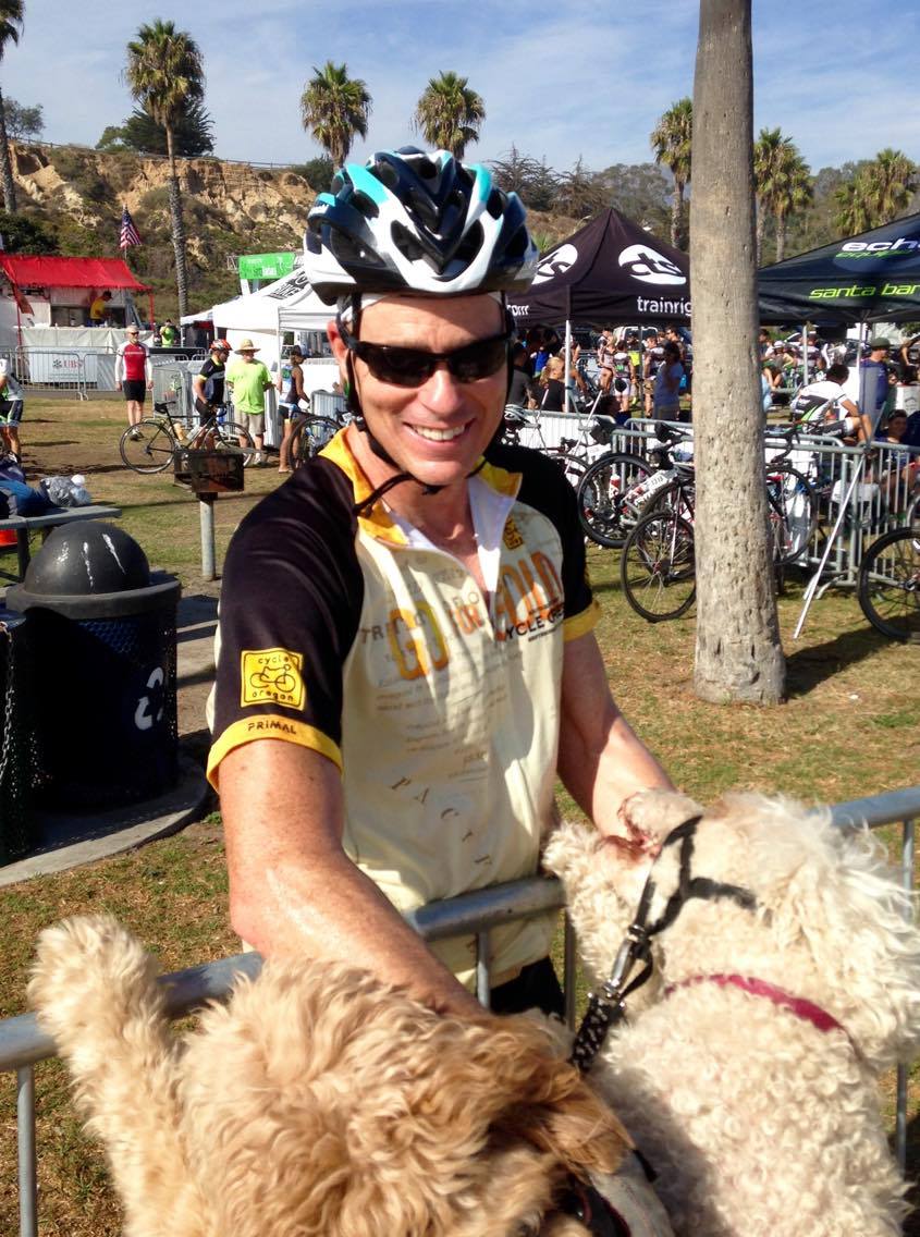 At the Santa Barbara Century bike race finish line