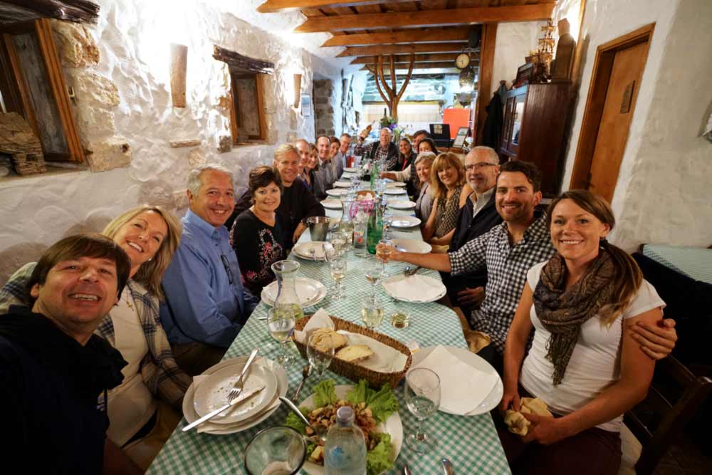 Backroads group at a Croatian restaurant