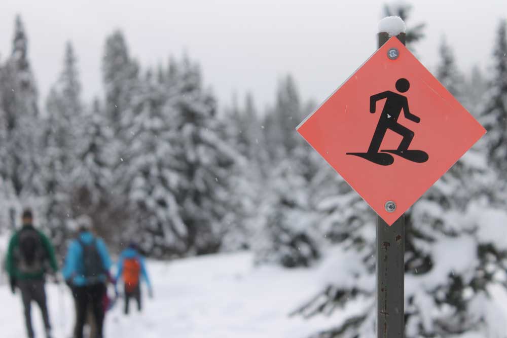Snowshoeing Sign