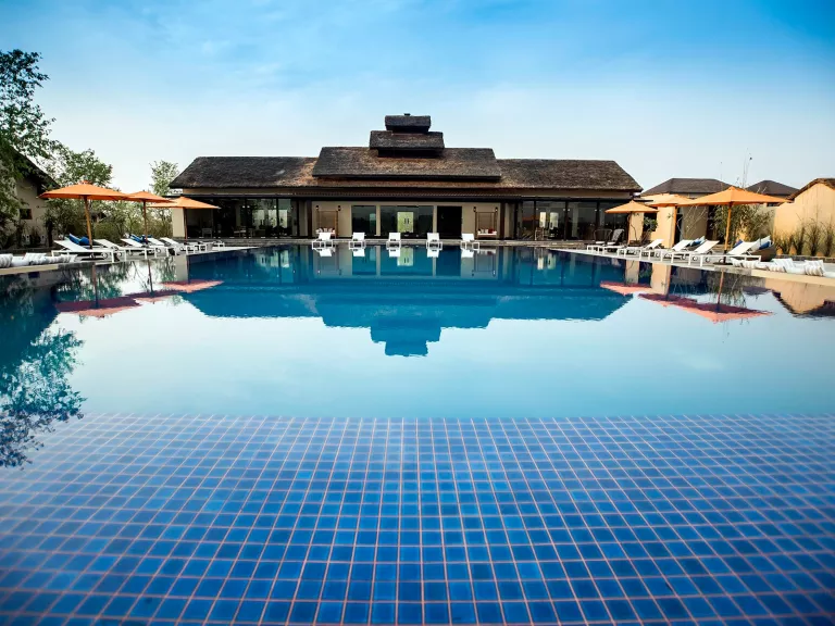 The pool at Taj Meghauli Serai