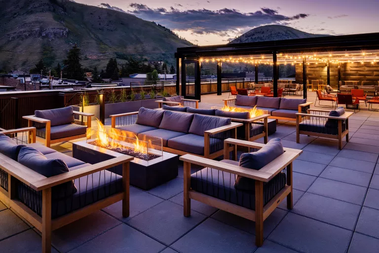 Rooftop terrace at The Cloudveil hotel