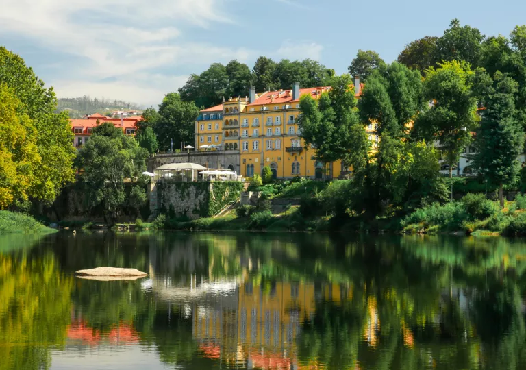 Hotel on the edge of a lake