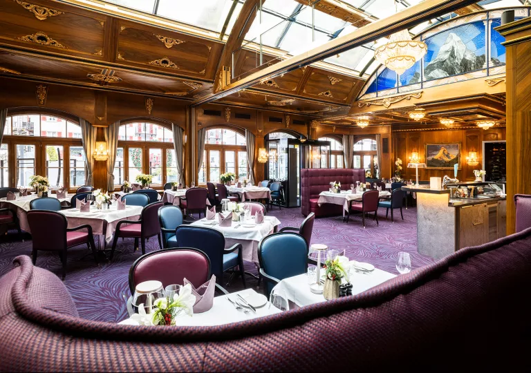 dining room with glass ceiling