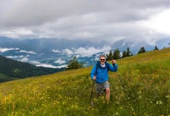 man hiking