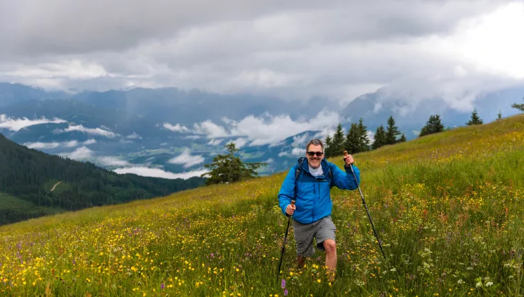 man hiking