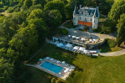 Aerial view of Domaine de la Tortinière
