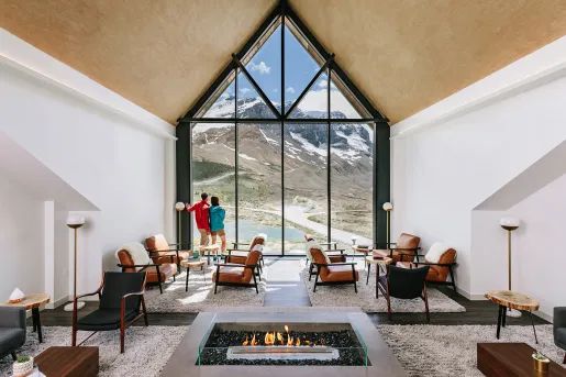 The view from inside Glacier View Lodge