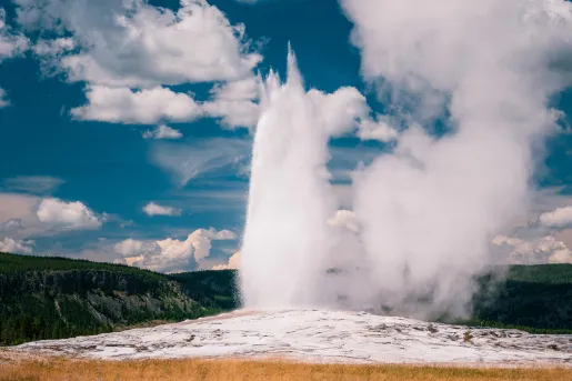 A geyser exploding 