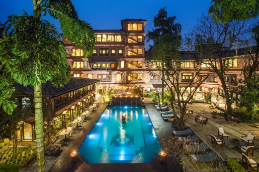 Exterior view of the Dwarika's Hotel