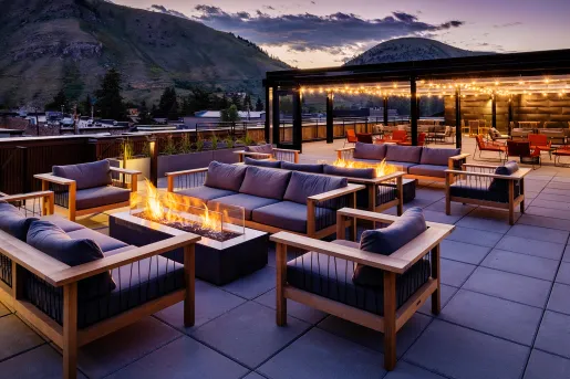 Rooftop terrace at The Cloudveil hotel