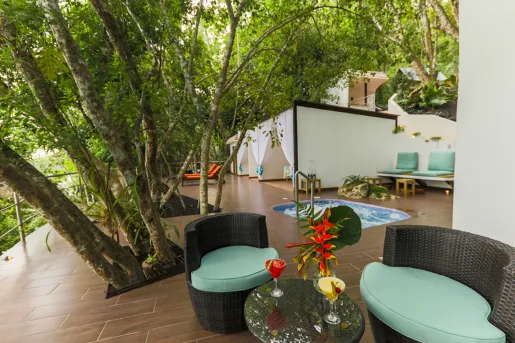 hot tub on patio