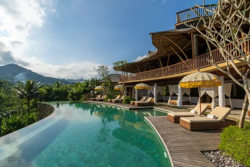 infinity pool looking out over the view