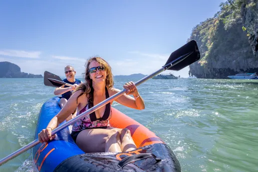 Woman kayaking