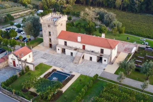 Aerial shot of the Torre de Gomariz hotel