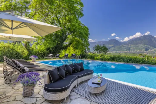 pool with lounge chairs