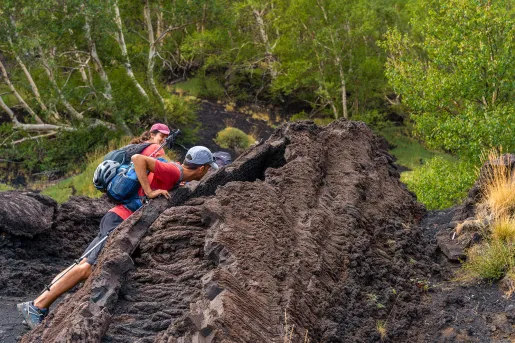 Backroads guests rock climbing