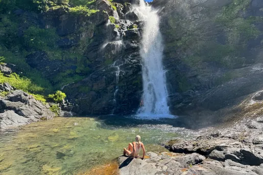 waterfall over rocks