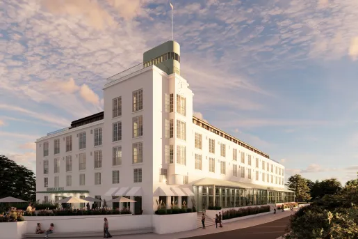 Exterior of the CORI Hornbæk Hotel, Denmark.