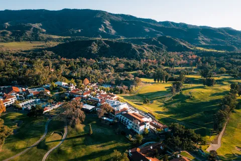 Bird's eye shot of the Ojai Valley Inn.