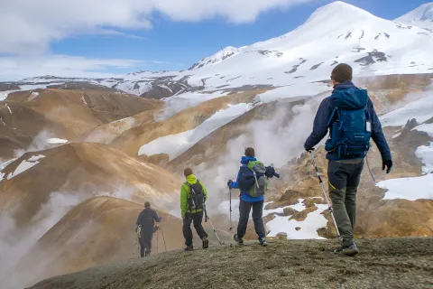 Hiking Snow Caps Iceland