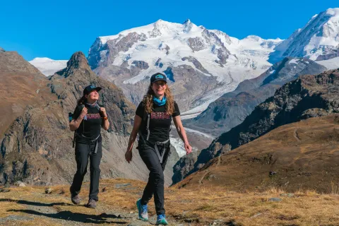 Two Backroads guests on a hike