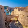 Shot of castle on Croatian coastline.
