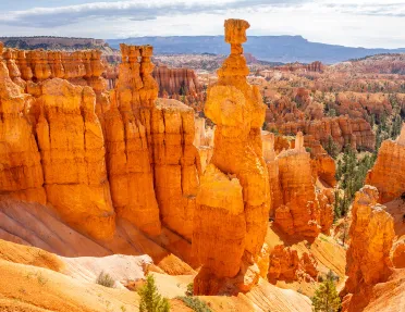 Large, separated canyons in a valley of orange canyons