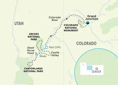 Utah Arches & Canyonlands Walking & Hiking Tour map