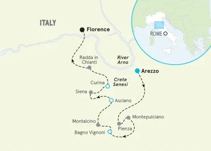 Italy Tuscany Family Bike Tour map