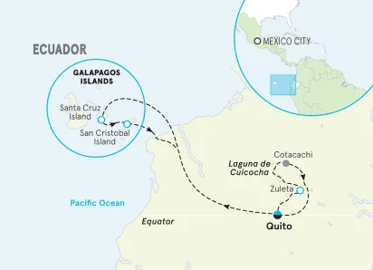 Ecuador Galapagos & Andes Family Multi-Adventure Tour map