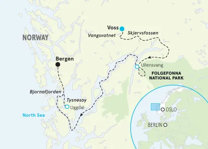 Norway Fjords Family Multi-Adventure Tour map