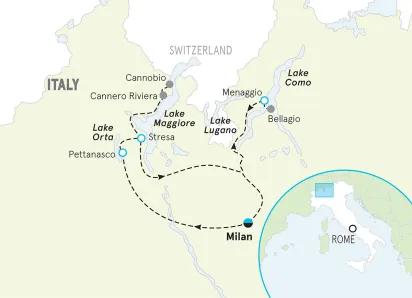 Italy Lake Como & Bellagio Walking & Hiking Tour map