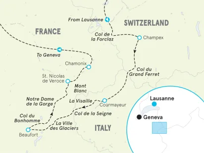 Tour du Mont Blanc Hiking Tour Map